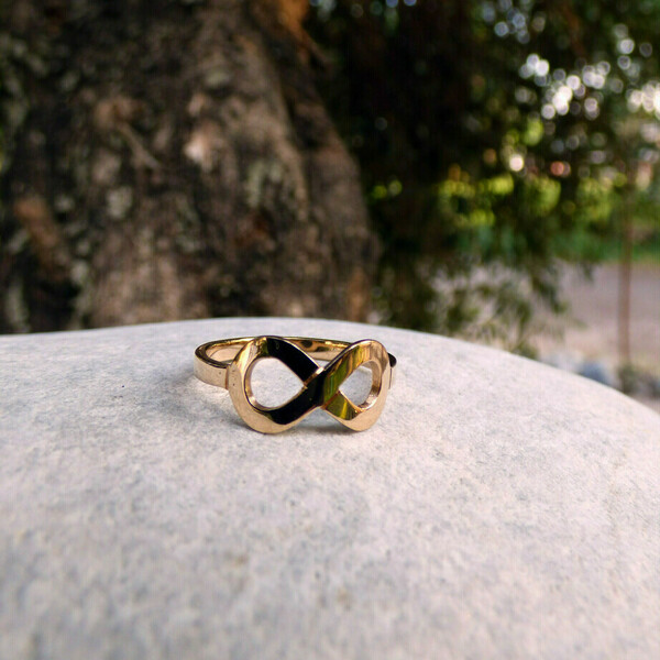 " Infinity Ring " - Χειροποίητο επίχρυσο - επάργυρο δαχτυλίδι με το άπειρο...! - επιχρυσωμένα, επάργυρα, άπειρο, minimal, μικρά, σταθερά - 3