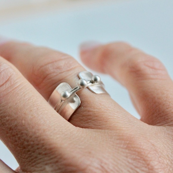 o Femme Statement Silver Ring | Ασημένιο Δαχτυλίδι - ασήμι, boho, σταθερά, για γάμο, μεγάλα - 3