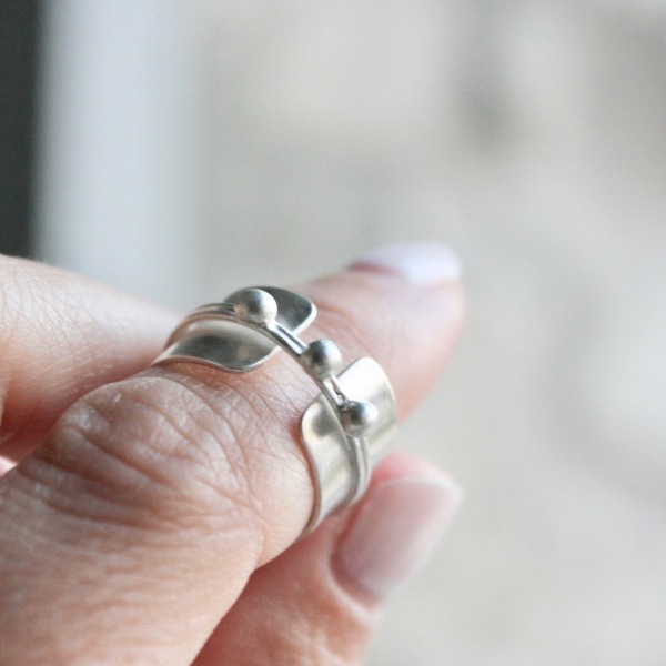 o Femme Statement Silver Ring | Ασημένιο Δαχτυλίδι - ασήμι, boho, σταθερά, για γάμο, μεγάλα - 4