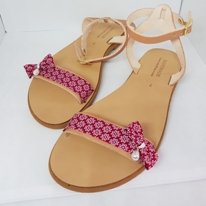 Σανδάλια Μαμά- κόρη - δέρμα, boho, πέρλες, φλατ, ankle strap - 3