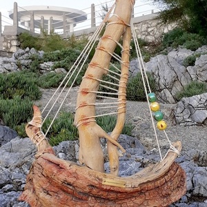 Διακοσμητικό καραβάκι από θαλασσοξυλα - διακόσμηση, καράβι, διακοσμητικά