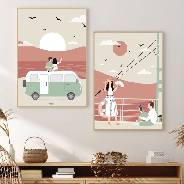 romance monsters | framed artprint | 21x30 - πίνακες & κάδρα, minimal, ζευγάρια - 3