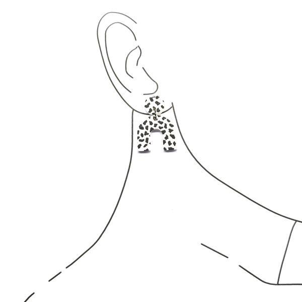 'ΚΑΜΑΡΕΣ' μικρά χειροποίητα σκουλαρίκια ασπρόμαυρο πουά|Pink - πηλός, boho, κρεμαστά, faux bijoux - 3