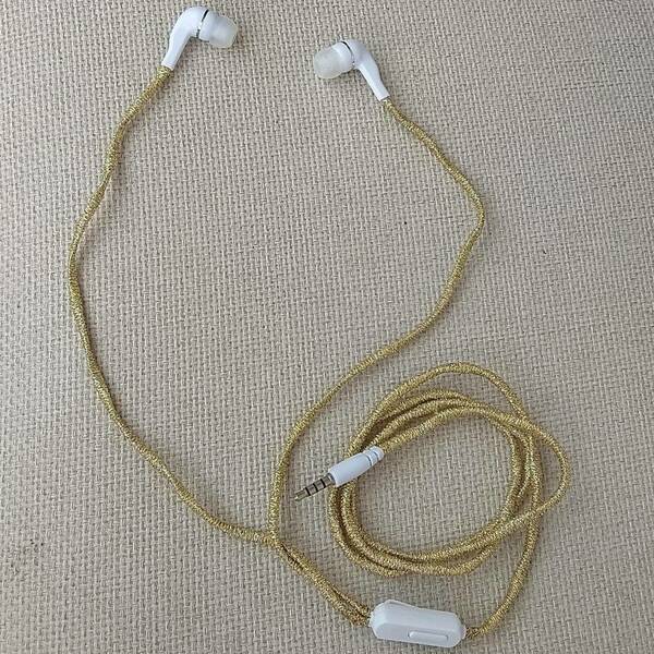 ακουστικά χρυσά hands free, gold earhones για κινητό - λουράκια - 3