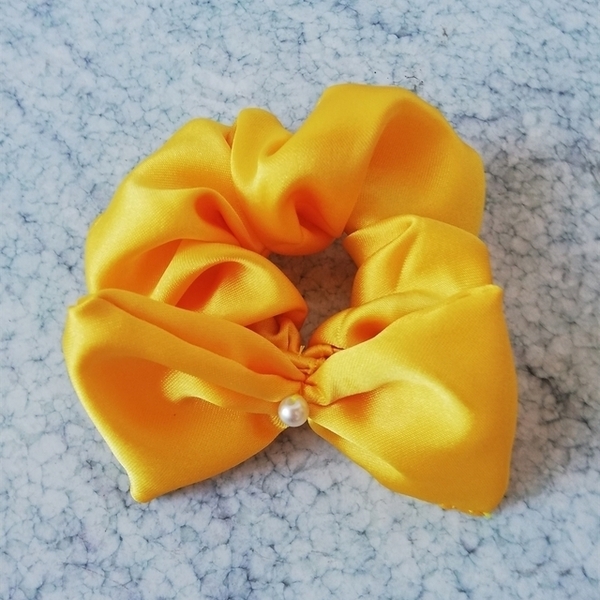 Γυναικείο η Παιδικο Λαστιχάκι Μαλλιων Υφασματινο Κιτρινο! - λαστιχάκι, λαστιχάκια μαλλιών - 3
