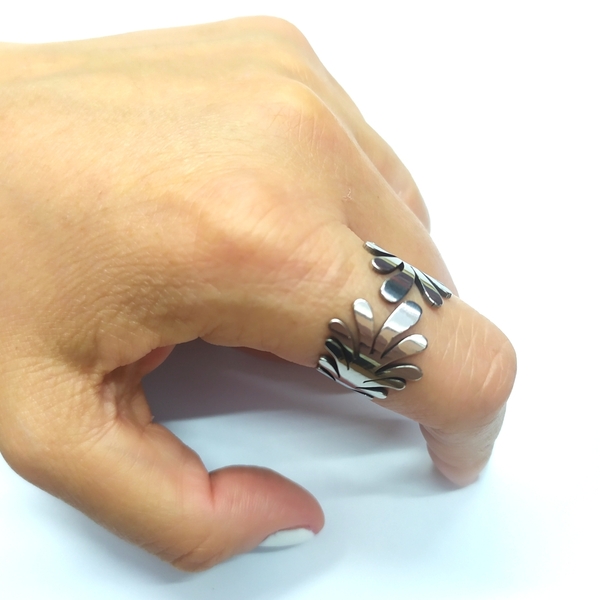 Ατσάλινο δαχτυλίδι - ατσάλι, μεγάλα, αυξομειούμενα - 3