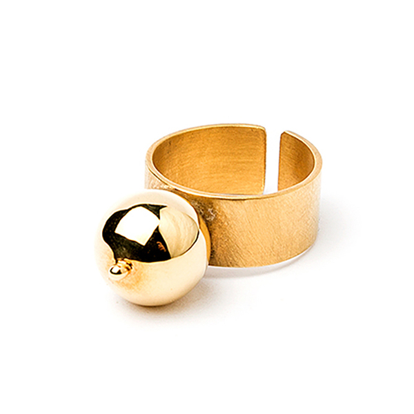 Χειροποίητο Δαχτυλίδι από Επιχρυσωμένο Ασήμι 925 SPHERA Gold Small - επιχρυσωμένα, ασήμι 925, δώρο, boho, μεγάλα - 2