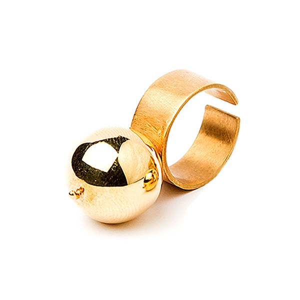Χειροποίητο Δαχτυλίδι από Επιχρυσωμένο Ασήμι 925 SPHERA Gold Medium - επιχρυσωμένα, ασήμι 925, δώρο, μεγάλα, αυξομειούμενα
