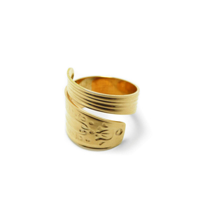" Spoon Ring VΙΙ " - Χειροποίητο επίχρυσο 18K ή επάργυρο δαχτυλίδι! - chevalier, αυξομειούμενα, επιχρυσωμένα, επάργυρα, vintage, μεγάλα