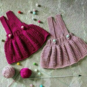 Πλεκτή σαλοπέτα με φούστα - κορίτσι, αμάνικο, 0-3 μηνών, παιδικά ρούχα, βρεφικά ρούχα, 1-2 ετών