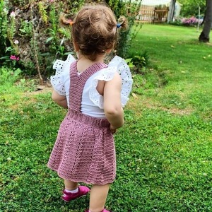 Πλεκτή σαλοπέτα με φούστα - κορίτσι, αμάνικο, 0-3 μηνών, παιδικά ρούχα, βρεφικά ρούχα, 1-2 ετών - 3