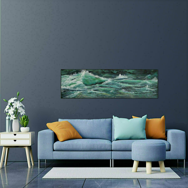 Πίνακας ζωγραφικής "THE WAVE" - πίνακες & κάδρα, διακόσμηση σαλονιού - 3