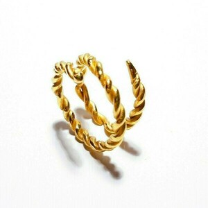 Δαχτυλίδι διπλής πλέξης, “Greek Goddess” collection - επιχρυσωμένα, ορείχαλκος, μικρά, αυξομειούμενα