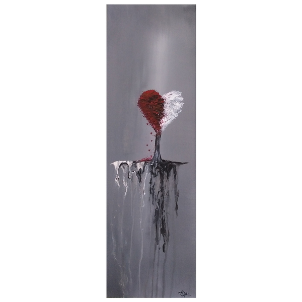 Πίνακας ζωγραφικής σε καμβά δέντρο (60*29cm) - πίνακες & κάδρα, καμβάς, καρδιά, δέντρα