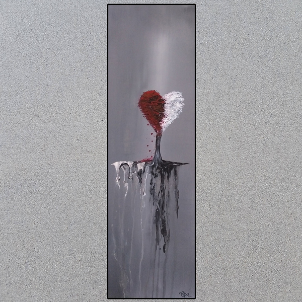 Πίνακας ζωγραφικής σε καμβά δέντρο (60*29cm) - πίνακες & κάδρα, καμβάς, καρδιά, δέντρα - 2