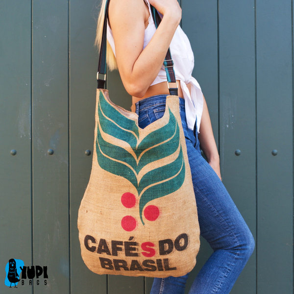μεγάλη τσάντα ώμου λινάτσα, Cafe Brazil's bag - ύφασμα, ώμου, μεγάλες, all day
