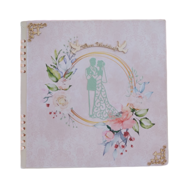 Μεγάλο χειροποίητο βιβλίο ευχών γάμου 30x30cm - είδη γάμου