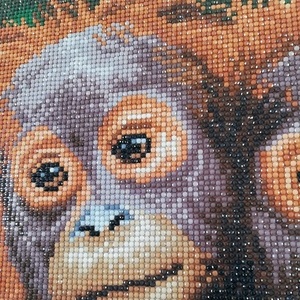 Πίνακας Diamond Painting "Little monkeys" - πίνακες & κάδρα, πίνακες ζωγραφικής - 2