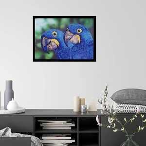 Πίνακας Diamond Painting "Blue macaws" - πίνακες & κάδρα, πίνακες ζωγραφικής - 4