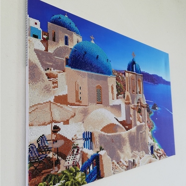 Πίνακας Diamond Painting "Santorini" - πίνακες & κάδρα, πίνακες ζωγραφικής - 4