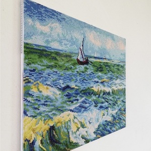 Πίνακας Diamond Painting "Van Gogh's Seascape at Saint-Maries" - πίνακες & κάδρα, πίνακες ζωγραφικής - 3