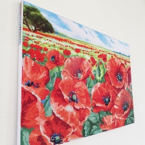 Πίνακας Diamond Painting "Poppies" - πίνακες & κάδρα, πίνακες ζωγραφικής - 4