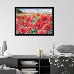 Πίνακας Diamond Painting "Poppies" - πίνακες & κάδρα, πίνακες ζωγραφικής - 5