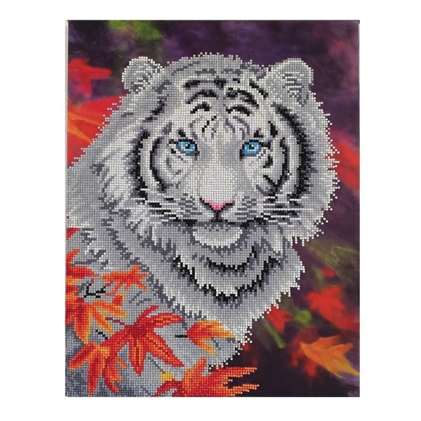 Πίνακας Diamond Painting "White tiger" - πίνακες & κάδρα, πίνακες ζωγραφικής
