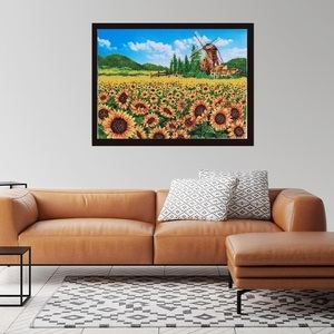Πίνακας Diamond Painting "Sunflower field" - πίνακες & κάδρα - 5