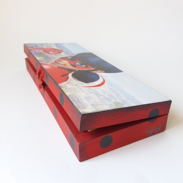 Ξύλινη κασετίνα κοριτσάκι 22×9×3cm - κασετίνες, κορίτσι, δώρο, σχολικό - 3