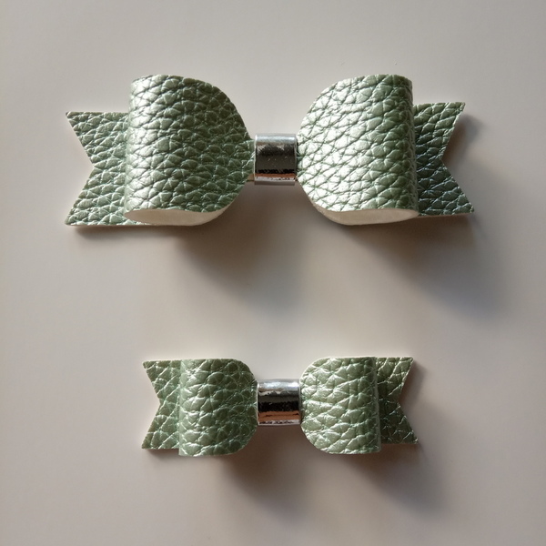 Mint bow - hair clips