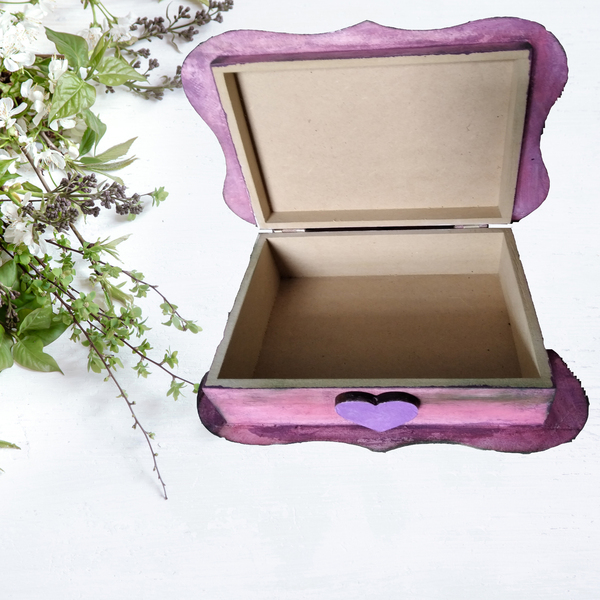 Ξύλινο κουτί "Νεράϊδα"(26*20*8cm) - οργάνωση & αποθήκευση, κοσμηματοθήκη, ξύλινα διακοσμητικά, κουτιά αποθήκευσης - 3