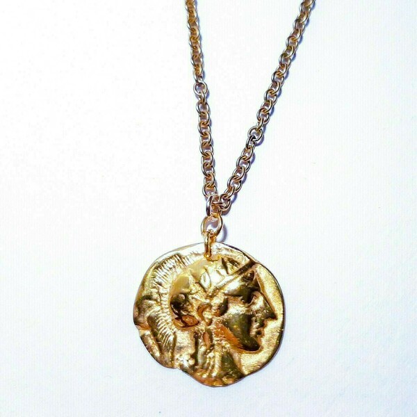 Κρεμαστό Αθηνά, “Greek Goddess” collection - ασήμι, επιχρυσωμένα, κοντά, φλουριά