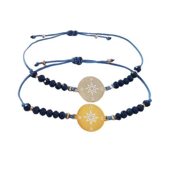 Γυναικείο Βραχιόλι Πυξίδα Χρυσό Ατσάλι & Κρύσταλλα - charms, χάντρες, ατσάλι, χεριού, αυξομειούμενα