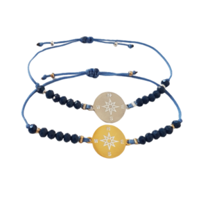 Γυναικείο Βραχιόλι Πυξίδα Χρυσό Ατσάλι & Κρύσταλλα - charms, χάντρες, ατσάλι, χεριού, αυξομειούμενα