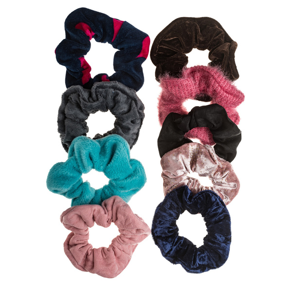 Set of 9 Scrunchies Λαστιχάκια Σούρες Mix 7 - λαστιχάκια μαλλιών