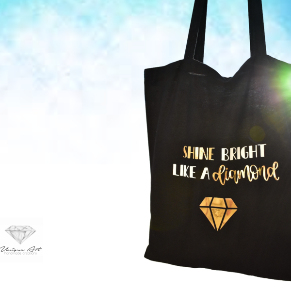 Tote bag diamond! Τσάντα για ψώνια - ώμου, μεγάλες, all day, tote, πάνινες τσάντες - 2