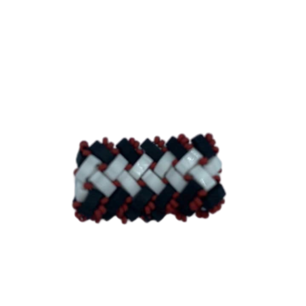 Δαχτυλίδι με γεωμετρικό μοτίβο - χάντρες, miyuki delica, σταθερά - 2