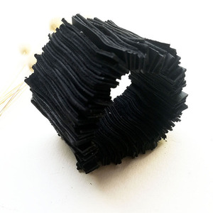 Δερμάτινο μαύρο ελαστικό βραχιόλι (εικαστικό κόσμημα) - δέρμα, ελαστικό, χειροποίητα, χεριού - 4