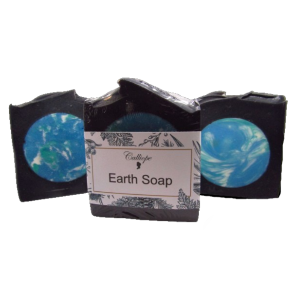 Earth soap , σαπούνι με ενεργό άνθρακα 130γρ - σαπούνια, χεριού, αρωματικό σαπούνι, 100% φυσικό