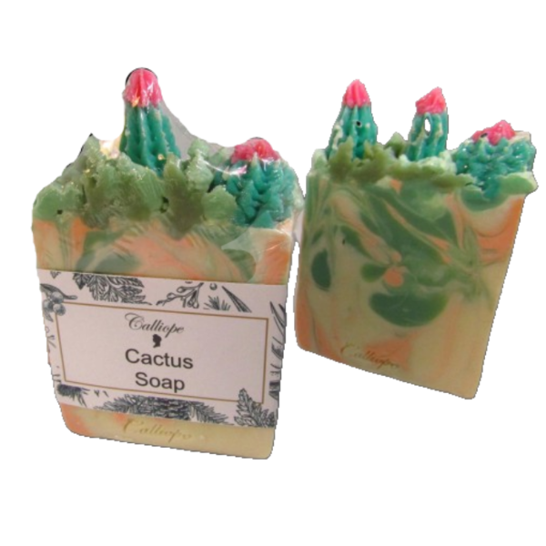 Σαπούνι με κακτάκια Cactus soap αρωμα bamboo - κάκτος, σαπούνια, χεριού, αρωματικό σαπούνι