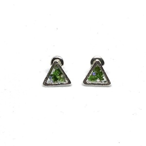 Little Forest Earrings - Triangle - επάργυρα, καρφωτά, μικρά, boho