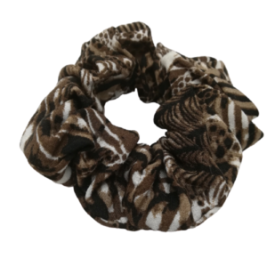 scrunchie "animal print" - ύφασμα, λαστιχάκια μαλλιών