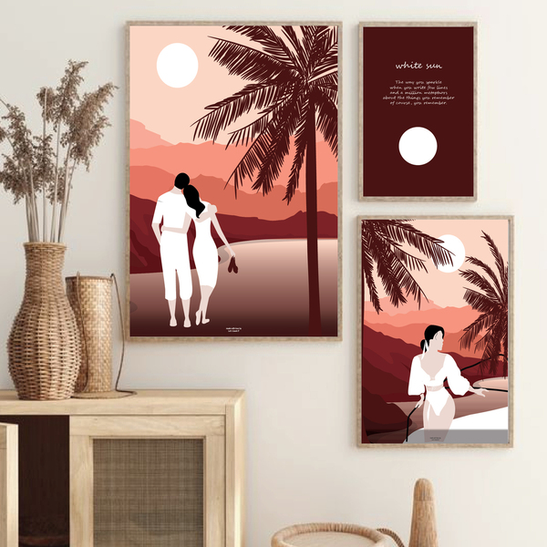 white sun | framed artprint | 50x70 - αφίσες - 2