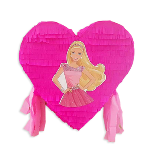 Πινιάτα Barbie καρδιά - κορίτσι, πριγκίπισσα, πινιάτες, ήρωες κινουμένων σχεδίων - 2