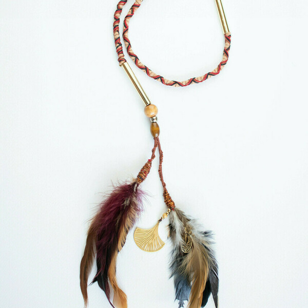 CELESTE- Αξεσουάρ Μαλλιών με φτερά/Hairwrap accessories/Hair accessories/ Dreadlocks/Boho hair accessories/Bohemian feather hairwrap extention - hair clips, boho, φτερό, αξεσουάρ μαλλιών - 2