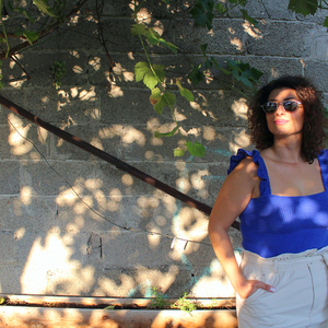 Φρου - φρου μπλουζάκι! - crop top, πλεκτά, αμάνικες - 2