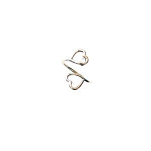 Δαχτυλίδι ασημί με δύο καρδιές - καρδιά, επάργυρα, δώρα αγίου βαλεντίνου, αυξομειούμενα, φθηνά