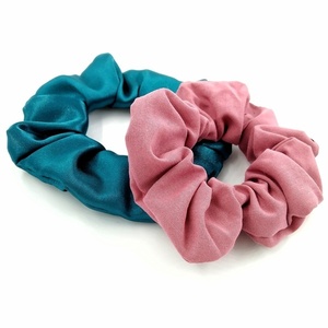 Σετ scrunchies πετρόλ και ροζ - ύφασμα, λαστιχάκια μαλλιών