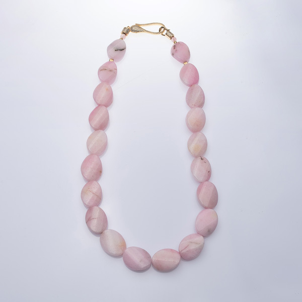 Pink Opal Necklace - ημιπολύτιμες πέτρες, γυναικεία, ορείχαλκος, ασήμι 925, οπάλιο